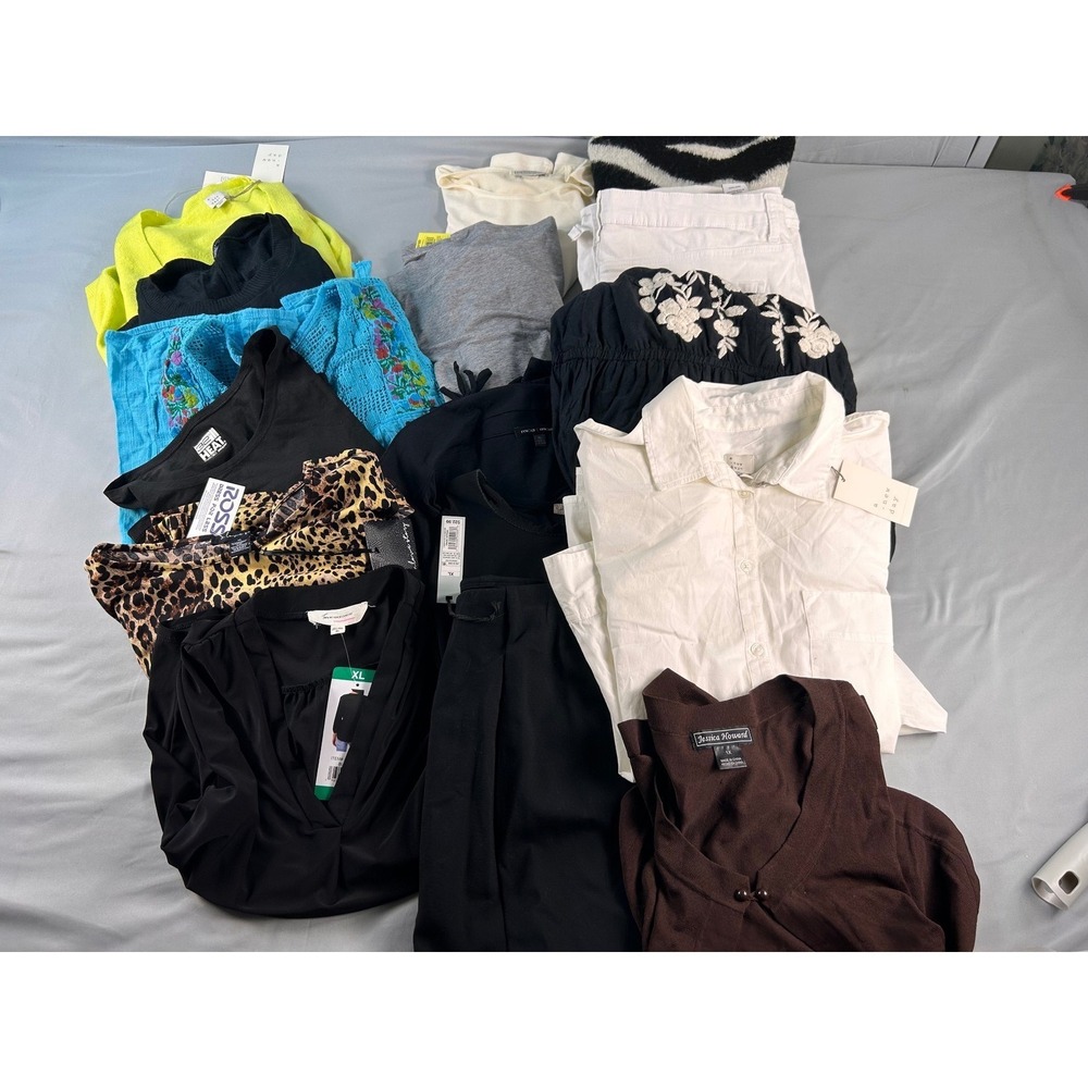 Lot of 16 Womens XL Clothing Mixed Brands Some NWT Tops Dress Skirt - Picture 2 of 10